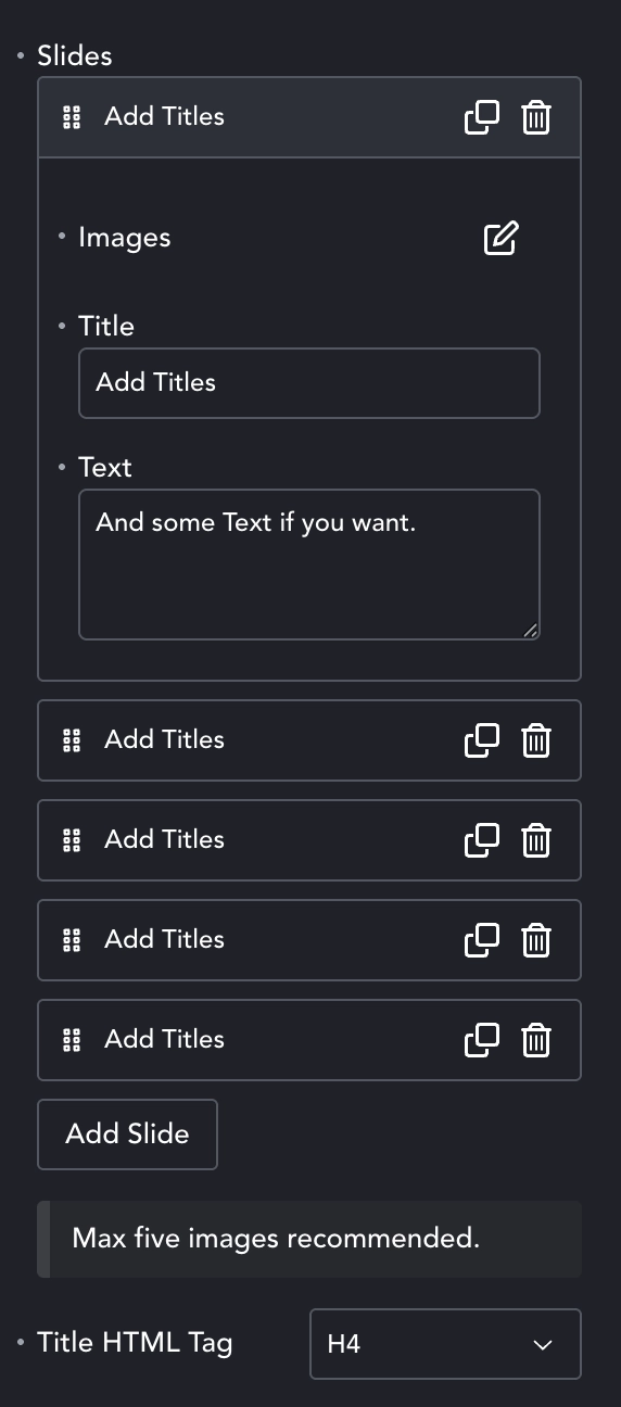 Gooey Gallery Settings Panel