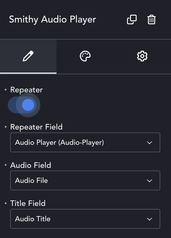 Audio Player repeater file dialogue