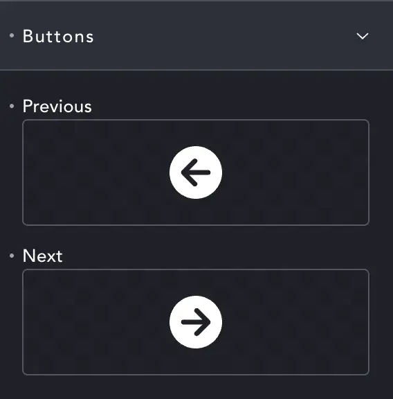 Carouser button icons selector