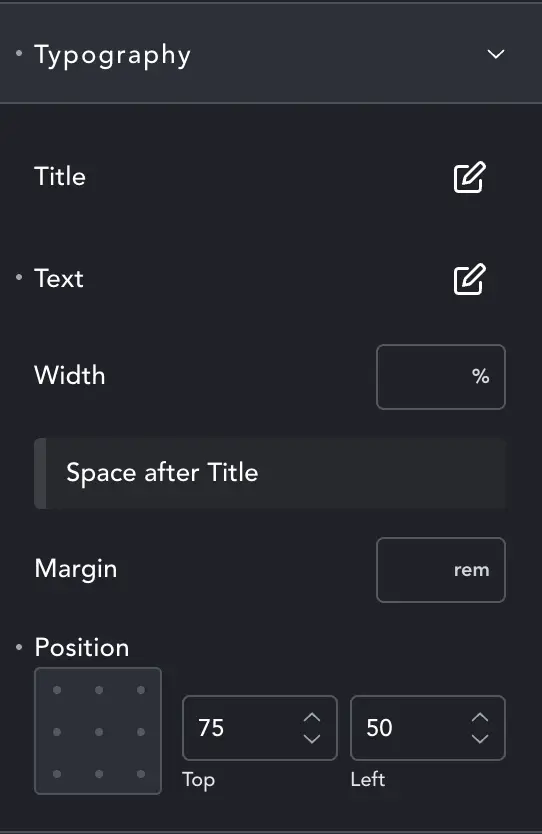 Carouser typography controls