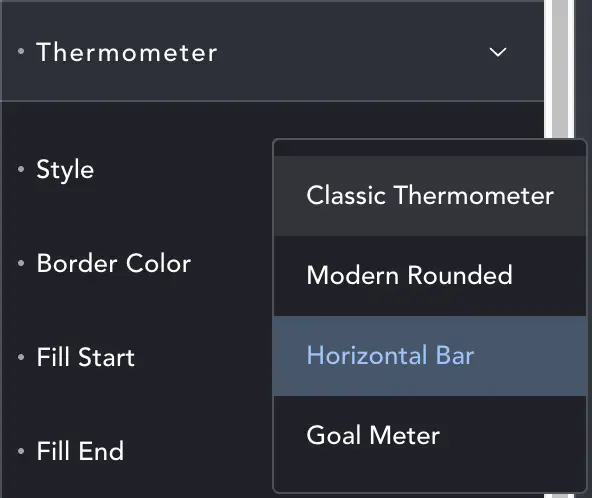 Fundraiser Gauge Settings Panel