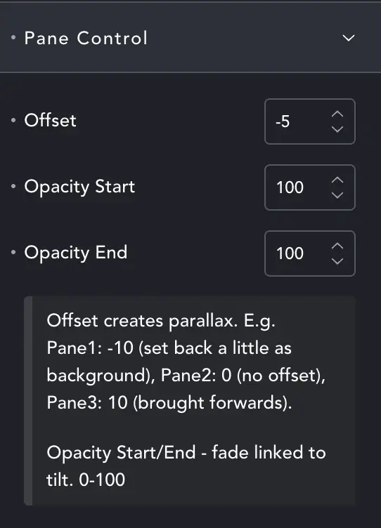 Momma Tilt settings panel