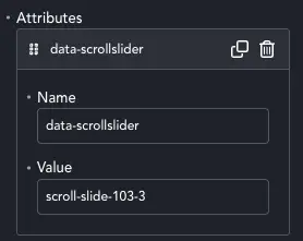 Scroll slider attributes