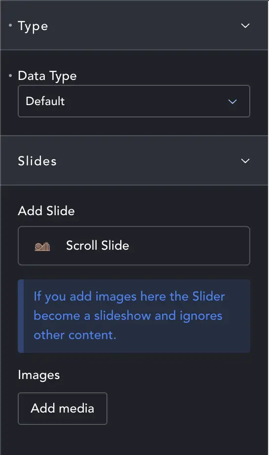 ScrollSlider settings panel