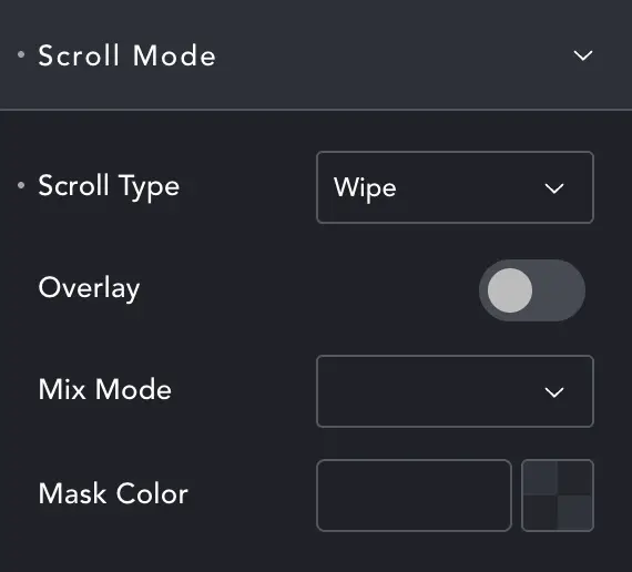 ScrollSlider settings panel