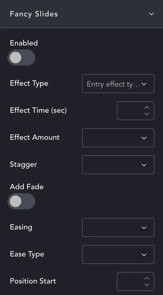 ScrollSlider settings panel