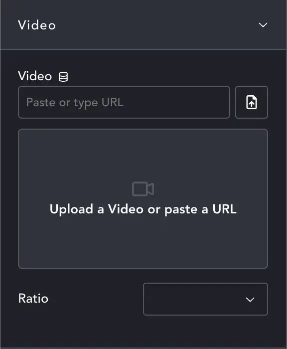 Video with subtitles element settings panel